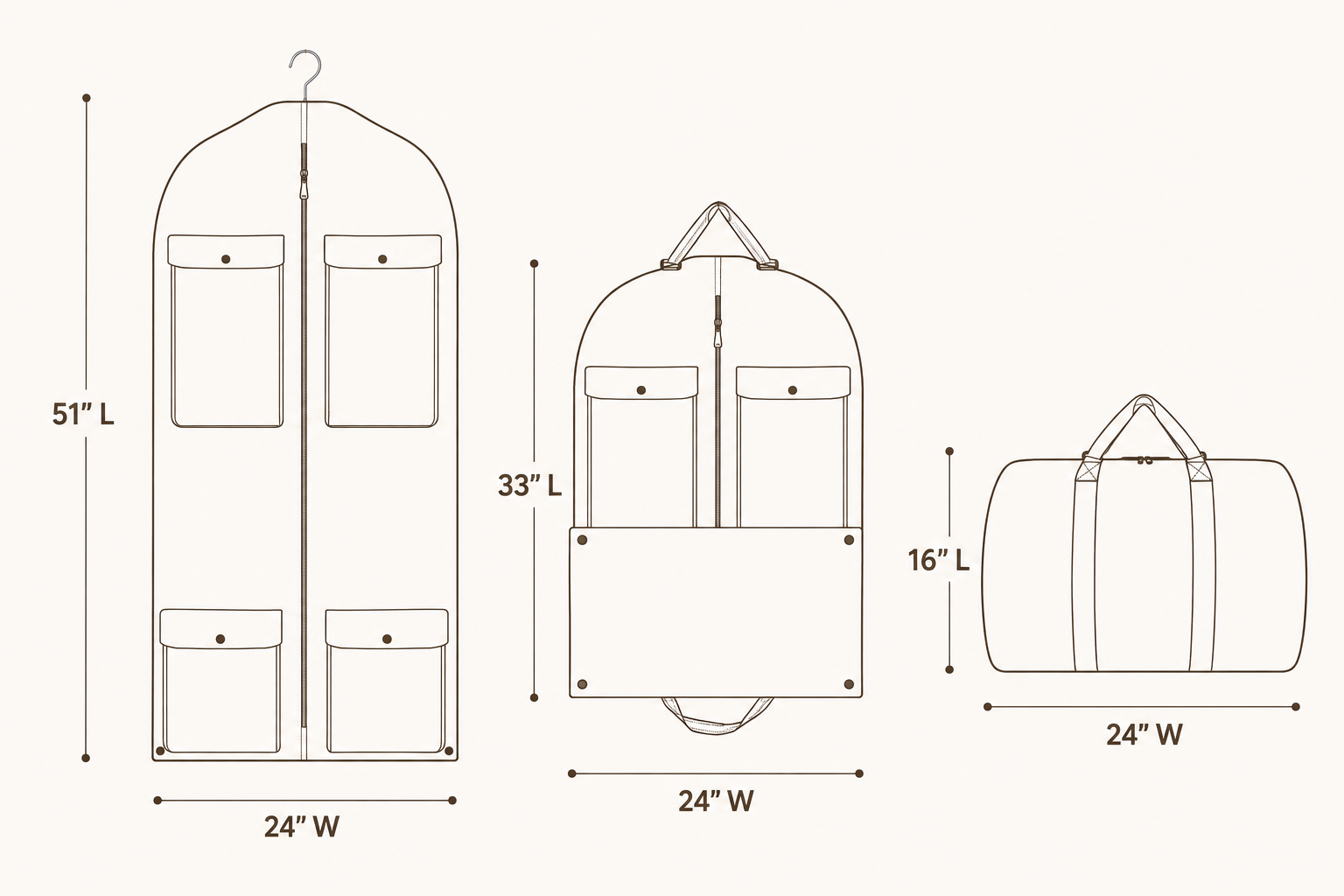 Geometric Gray Garment Bag