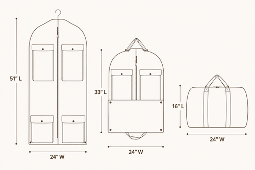 Geometric Gray Garment Bag