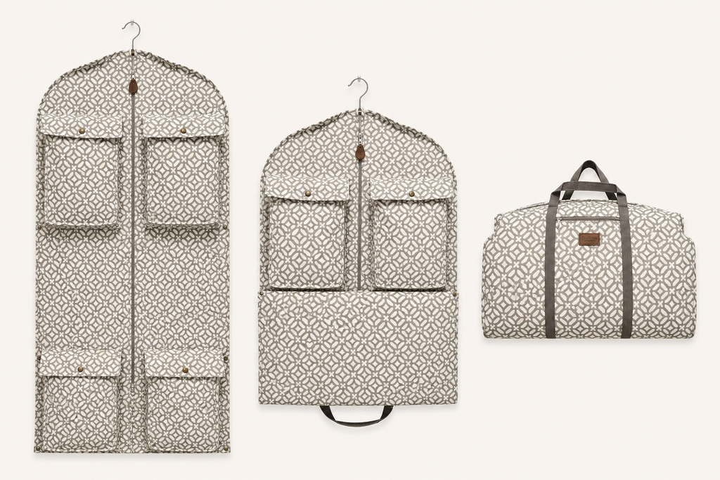 Geometric Gray Garment Bag