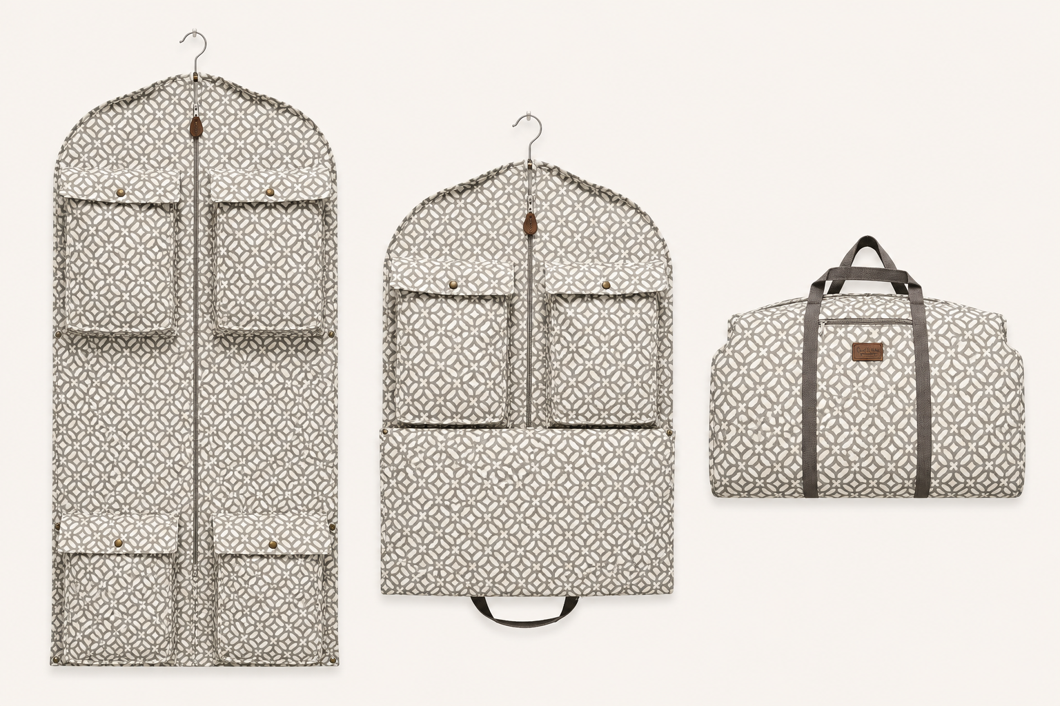 Geometric Gray Garment Bag