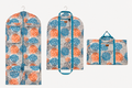 Teal and Orange Blossom Garment Bag