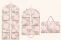 Pink and Gray Blooms Garment Bag