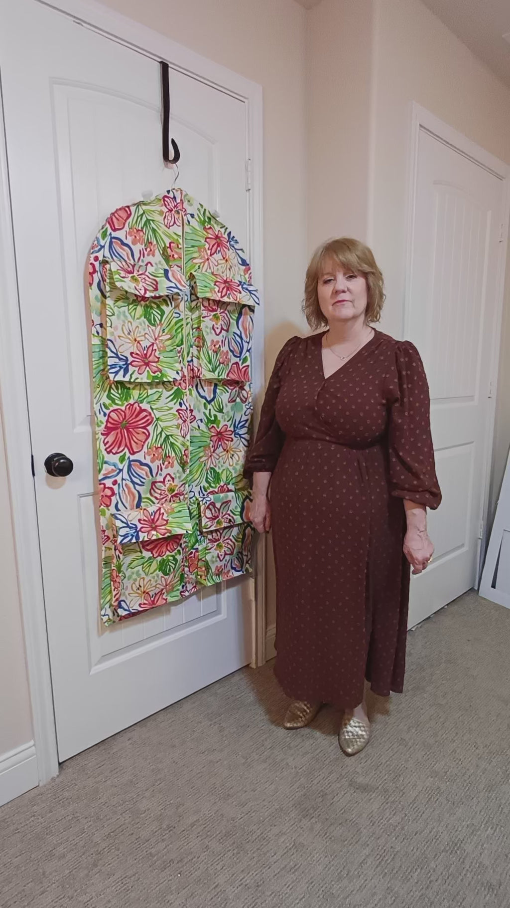 Geometric Gray Garment Bag