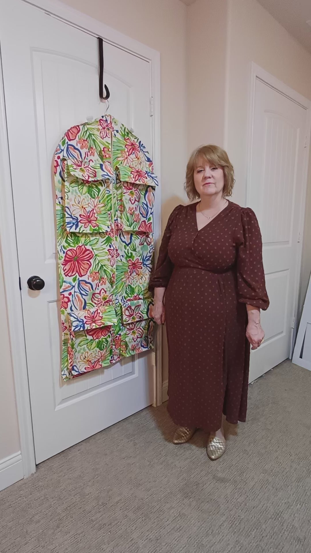Geometric Gray Garment Bag